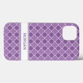iPad Aangepaste naam Paars Quatrefoil Patroon Case-Mate iPhone Case (Achterkant (horizontaal))