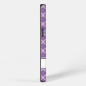 iPad Aangepaste naam Paars Quatrefoil Patroon iPhone Hoesje (Rechterkant)