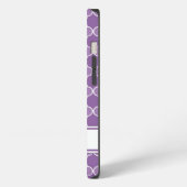 iPad Aangepaste naam Paars Quatrefoil Patroon iPhone Hoesje (Linkerkant)