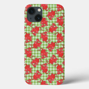 iPad Air Case : Rode Draken op Groene Gingham
