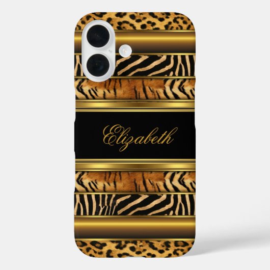 iPad Elegant Classy Gold Gemengd Dierenafdrukken Case-Mate iPhone Case (Achterkant)