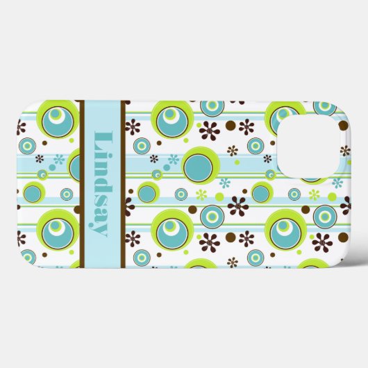 ipad mini hoesje | Cirkels | Aqua Green Brown (Achterkant (horizontaal))