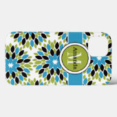 ipad mini hoesje | Floral | Blauw, groen, wit (Achterkant (horizontaal))