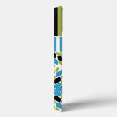 ipad mini hoesje | Floral, Stripes | Blauw, groen (Achterkant / Rechts)