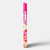 ipad mini hoesje | Floral, Stripes | Roze, Oranje (Achterkant / Links)