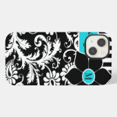 ipad mini hoesje | Schade | Stripes | Turquoise Bl iPhone Hoesje (Achterkant horizontaal)