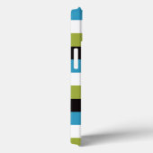 ipad mini hoesje | Stripes | Blauw groen zwart wit (Achterkant / Rechts)