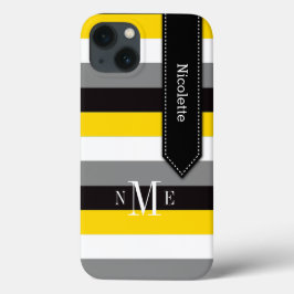 ipad mini hoesje | Stripes | Geel, zwart, grijs