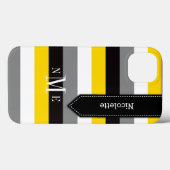 ipad mini hoesje | Stripes | Geel, zwart, grijs (Achterkant (horizontaal))