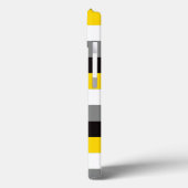 ipad mini hoesje | Stripes | Geel, zwart, grijs (Achterkant / Links)