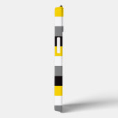 ipad mini hoesje | Stripes | Geel, zwart, grijs (Achterkant / Rechts)