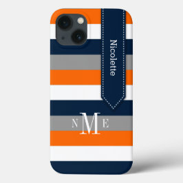 ipad mini hoesje | Stripes | Oranje marinewitte gr