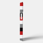 ipad mini hoesje | Stripes | Rood, zwart, grijs (Achterkant / Rechts)