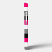 ipad mini hoesje | Stripes | Roze, zwart, grijs (Achterkant / Links)