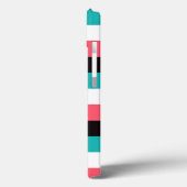 ipad mini hoesje | Stripes | Turquoise, Black, Cor (Achterkant / Links)