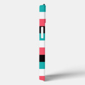 ipad mini hoesje | Stripes | Turquoise, Black, Cor (Achterkant / Rechts)