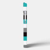 ipad mini hoesje | Stripes | Turquoise, Black, Gre (Achterkant / Links)