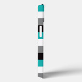 ipad mini hoesje | Stripes | Turquoise, Black, Gre (Achterkant / Rechts)