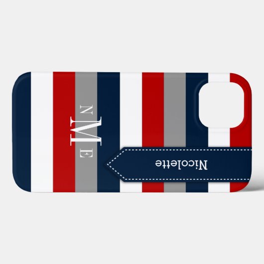 ipad mini hoesje | Stripes | Zeemacht, rood, wit, (Achterkant (horizontaal))