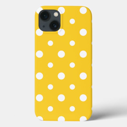 iPad Mini Retina Case Wit Jumbo Polkas op Geel (Achterkant)