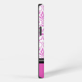 iPad Roze Damask - Aangepaste naam iPhone Hoesje (Rechterkant)