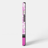 iPad Roze Damask - Aangepaste naam iPhone Hoesje (Linkerkant)