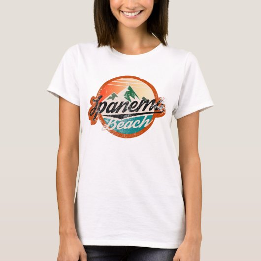 Ipanema Beach rio  badge nood T-shirt (Voorkant)
