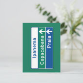 Ipanema/Copacabana/Beach, Braziliaans verkeersbord Briefkaart (Staand voorkant)