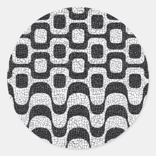 Ipanema / Copacabana Boardwalk Ronde Sticker (Voorkant)