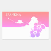 IPANEMA Hibiscus Blue Sky Rectangle Rechthoekige Sticker (Voorkant)