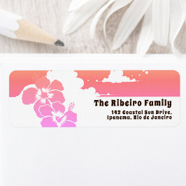 Ipanema Hibiscus & Summer Clouds Customizable Etiket