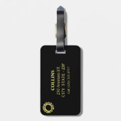 Ipanema Machu Picchu Peru Tekenen op zwart Bagagelabel (Achterkant verticaal)