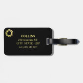 Ipanema Machu Picchu Peru Tekenen op zwart Bagagelabel (Achterkant horizontaal)