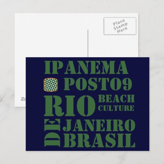 ipanema posto 9 , strandcultuur briefkaart (Voorkant / Achterkant)
