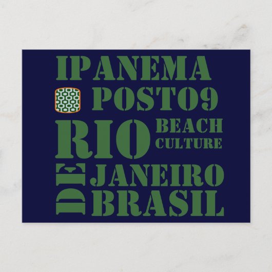 ipanema posto 9 , strandcultuur briefkaart (Voorkant)