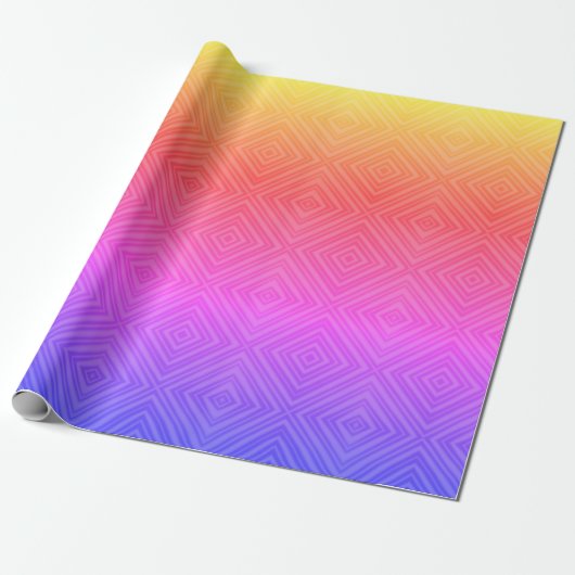 Ipanema Rainbow Hypnotic Diamond Modern Pop Art Cadeaupapier (Uitgerold)