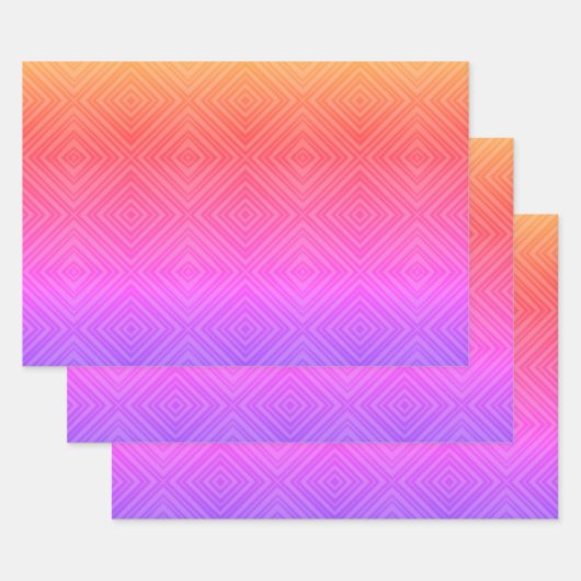 Ipanema Rainbow Hypnotic Diamond Modern Pop Art Inpakpapier Vel (Set)