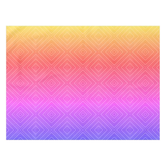 Ipanema Rainbow Hypnotic Diamond Modern Pop Art Tafelkleed (Voorkant (Horizontaal))