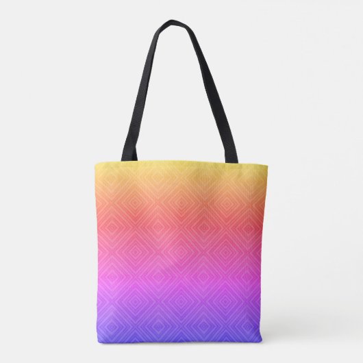 Ipanema Rainbow Hypnotic Diamond Modern Pop Art Tote Bag (Achterkant)
