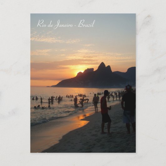 Ipanema strand, Rio de Janeiro, Brazilië. Briefkaart (Voorkant)