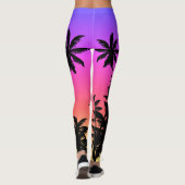 Ipanema Sunset Gradient Ombre Paarse Pink Palms Leggings (Achterkant)