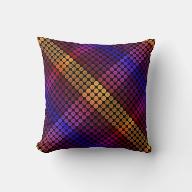 Ipanemkleurcirkels op zwart, vormend vierkantjes kussen (Voorkant)