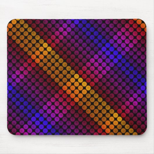 Ipanemkleurcirkels op zwart, vormend vierkantjes muismat (Voorkant)
