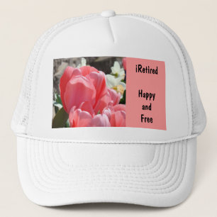 iPensioen Hoeden Roze Witte Gelukkig Gratis Gepens Trucker Pet