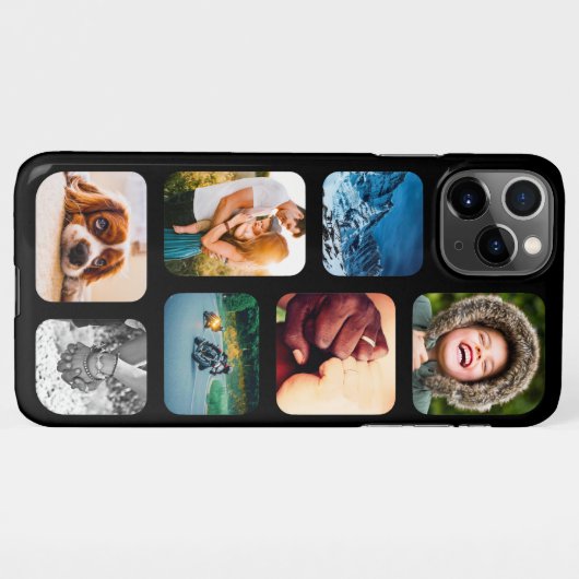 iPhone11 Pro Max 7 Photo Collage Rond iPhone Hoesje (Achterkant horizontaal)