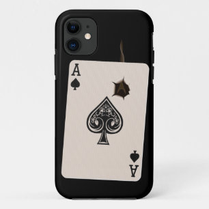 iPhone5 hoesje met Ace of Spades met kogelgat