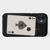 iPhone5 hoesje met Ace of Spades met kogelgat (Achterkant (horizontaal))