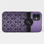 iPhone5 Paars en zwart Damask Monogram Case-Mate iPhone Case (Achterkant (horizontaal))