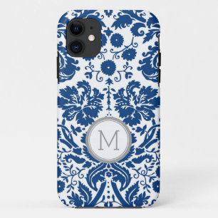 iPhone5s Navy Blue Damask Monogram Case-Mate iPhone Case