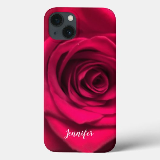 Iphone 10 X Hoesje met Rode Roos Gepersonaliseerd (Achterkant)